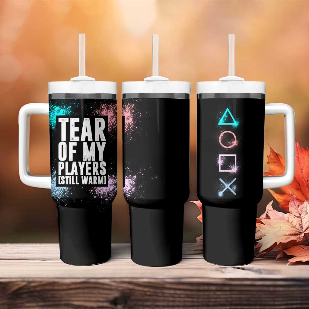 Funny Gamer Tumbler With Handle Tears Of My Players Gaming Teenage Boys Men - Wonder Print Shop
