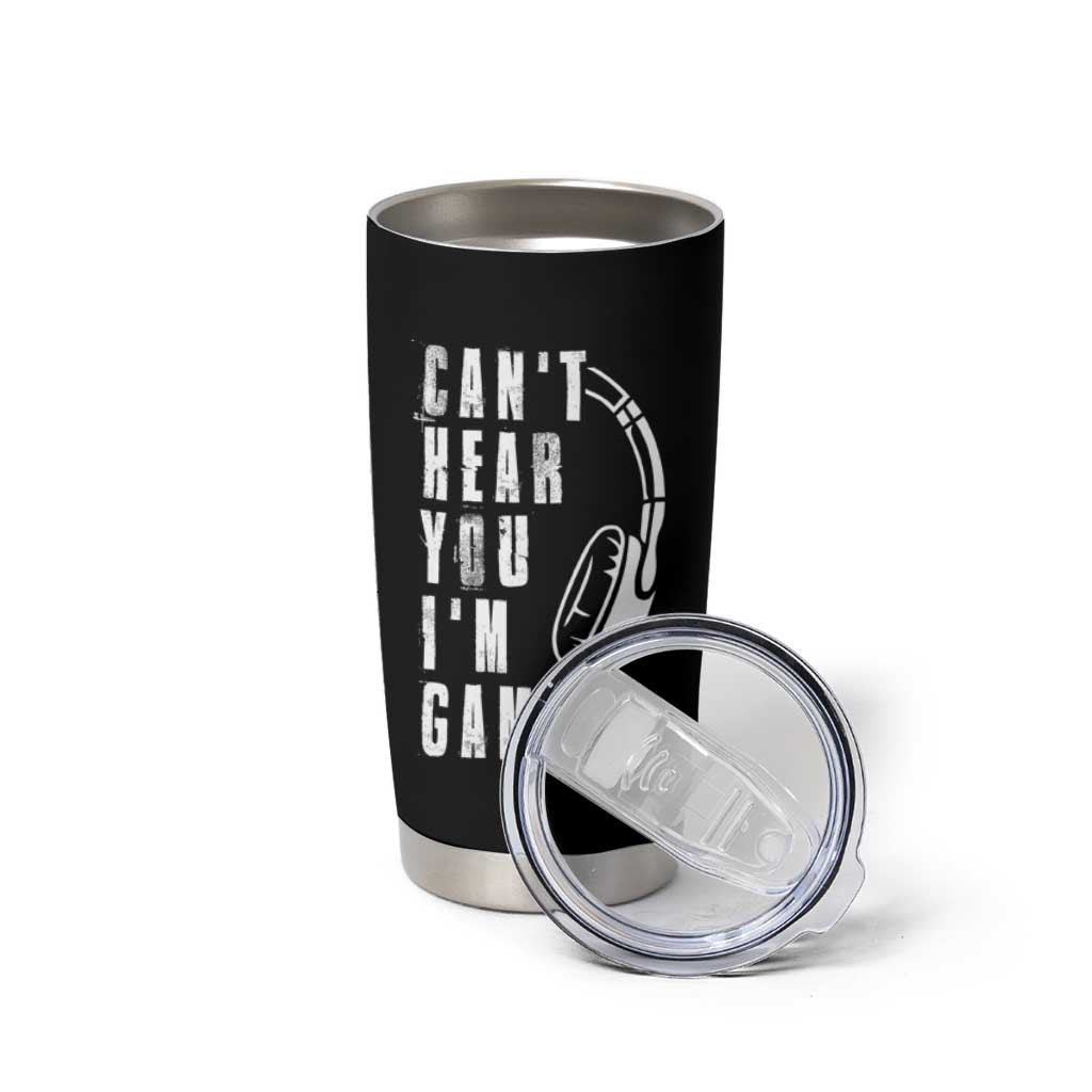 Gifts For Gamer Tumbler Cup Can't Hear You I'm Gaming Headphone Skull - Wonder Print Shop