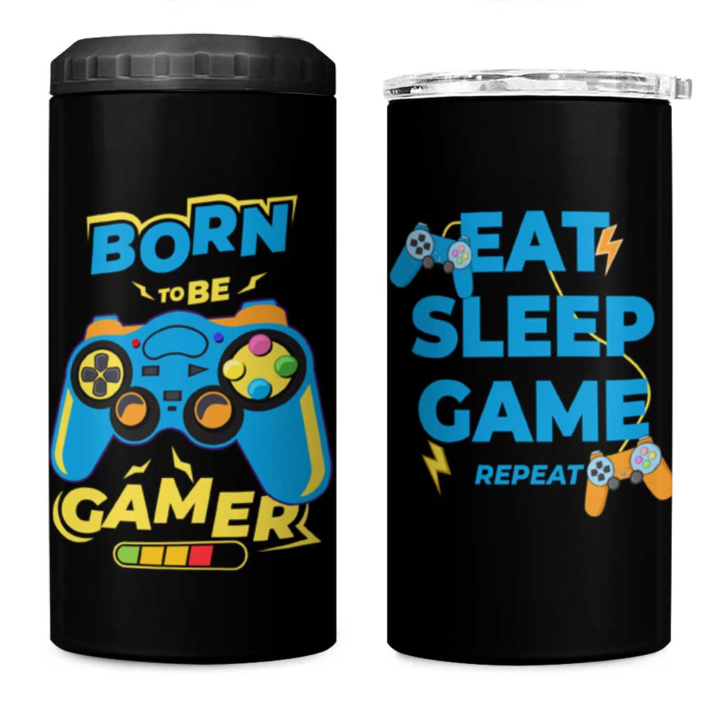 Funny Gifts For Gamer 4 in 1 Can Cooler Tumbler Born To Be Gamer Gaming - Wonder Print Shop