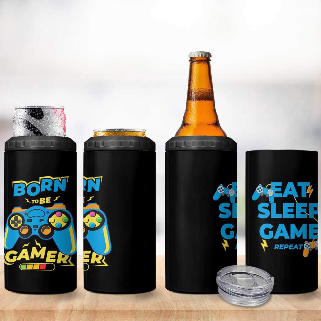 Funny Gifts For Gamer 4 in 1 Can Cooler Tumbler Born To Be Gamer Gaming - Wonder Print Shop