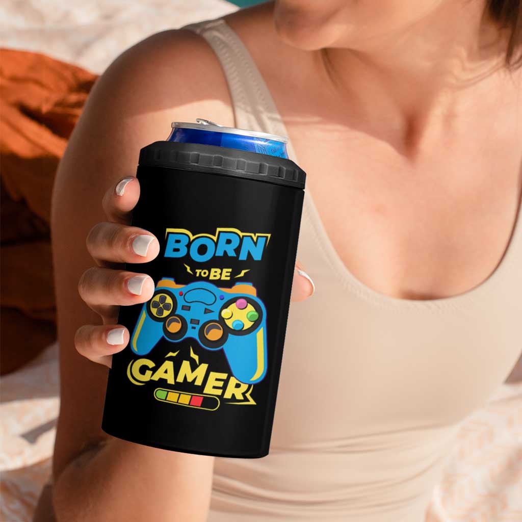 Funny Gifts For Gamer 4 in 1 Can Cooler Tumbler Born To Be Gamer Gaming - Wonder Print Shop
