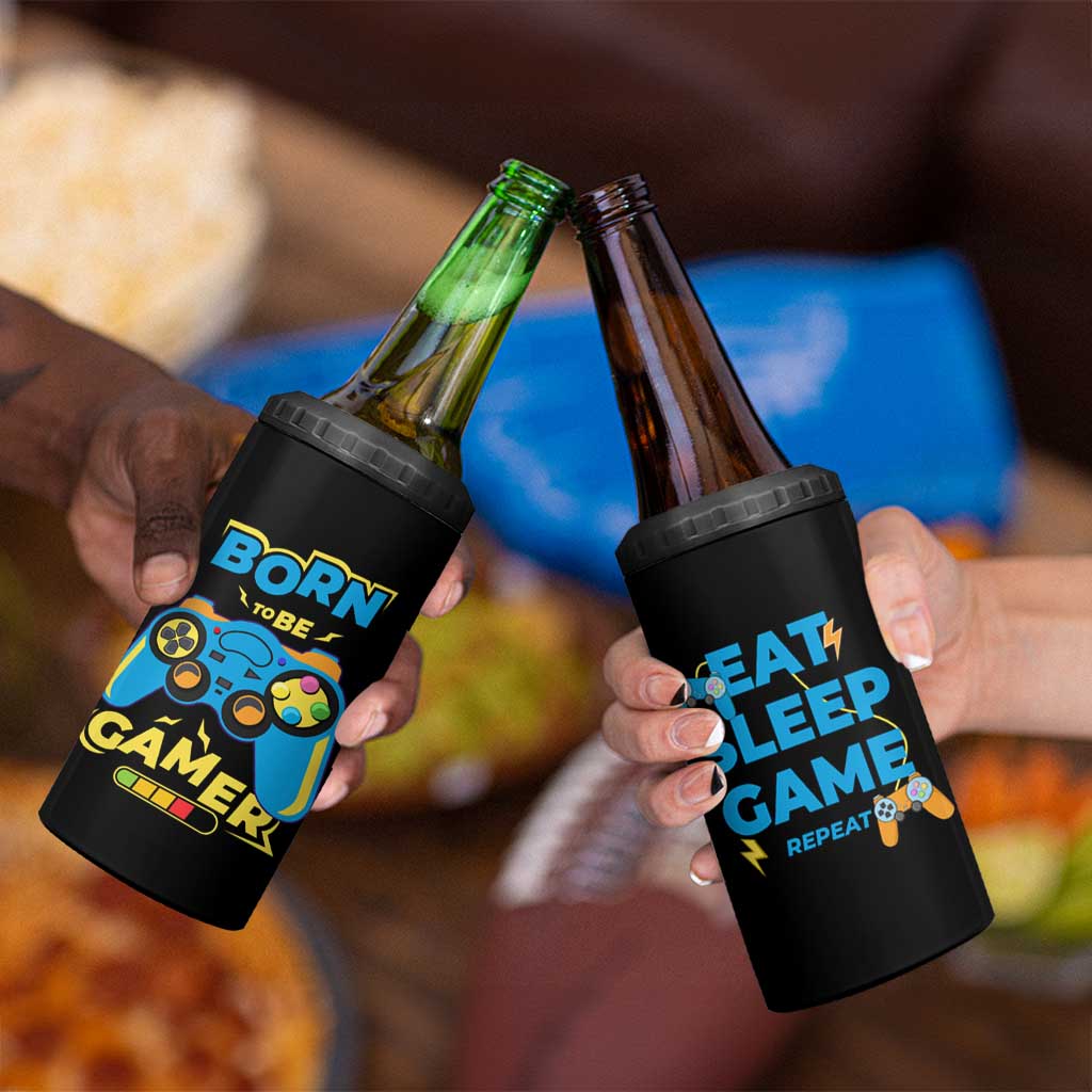 Funny Gifts For Gamer 4 in 1 Can Cooler Tumbler Born To Be Gamer Gaming - Wonder Print Shop