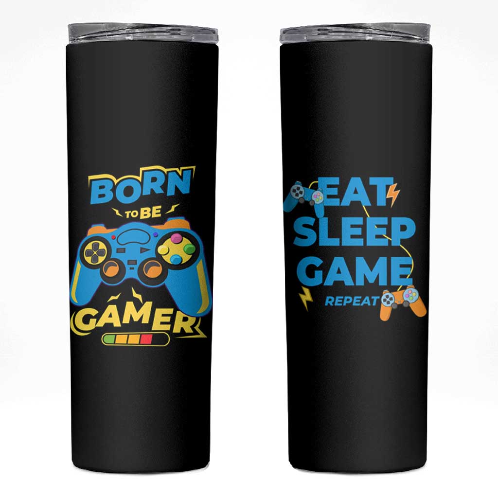 Funny Gifts For Gamer Skinny Tumbler Born To Be Gamer Gaming - Wonder Print Shop