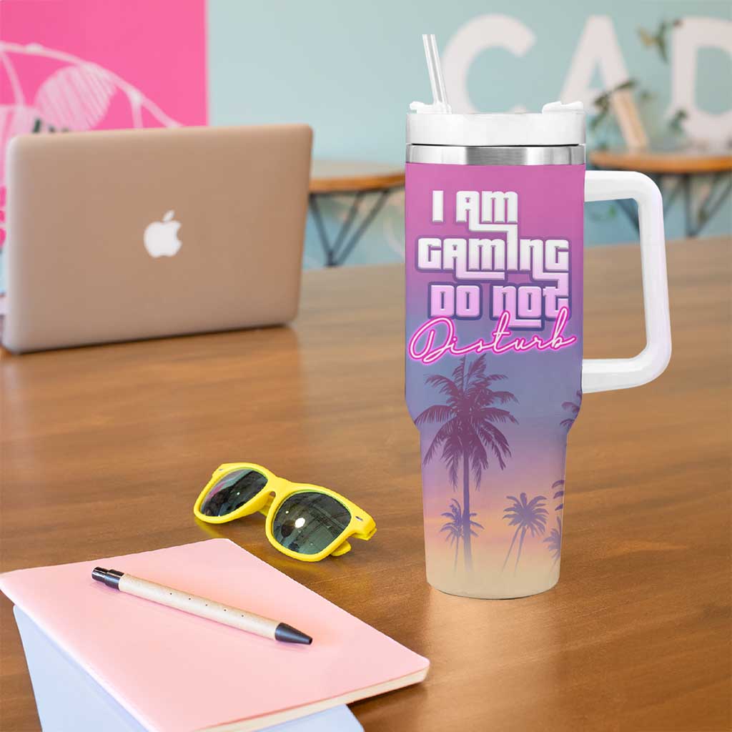 Funny Gamer Tumbler With Handle I Am Gaming Do Not Disturb Game On - Wonder Print Shop