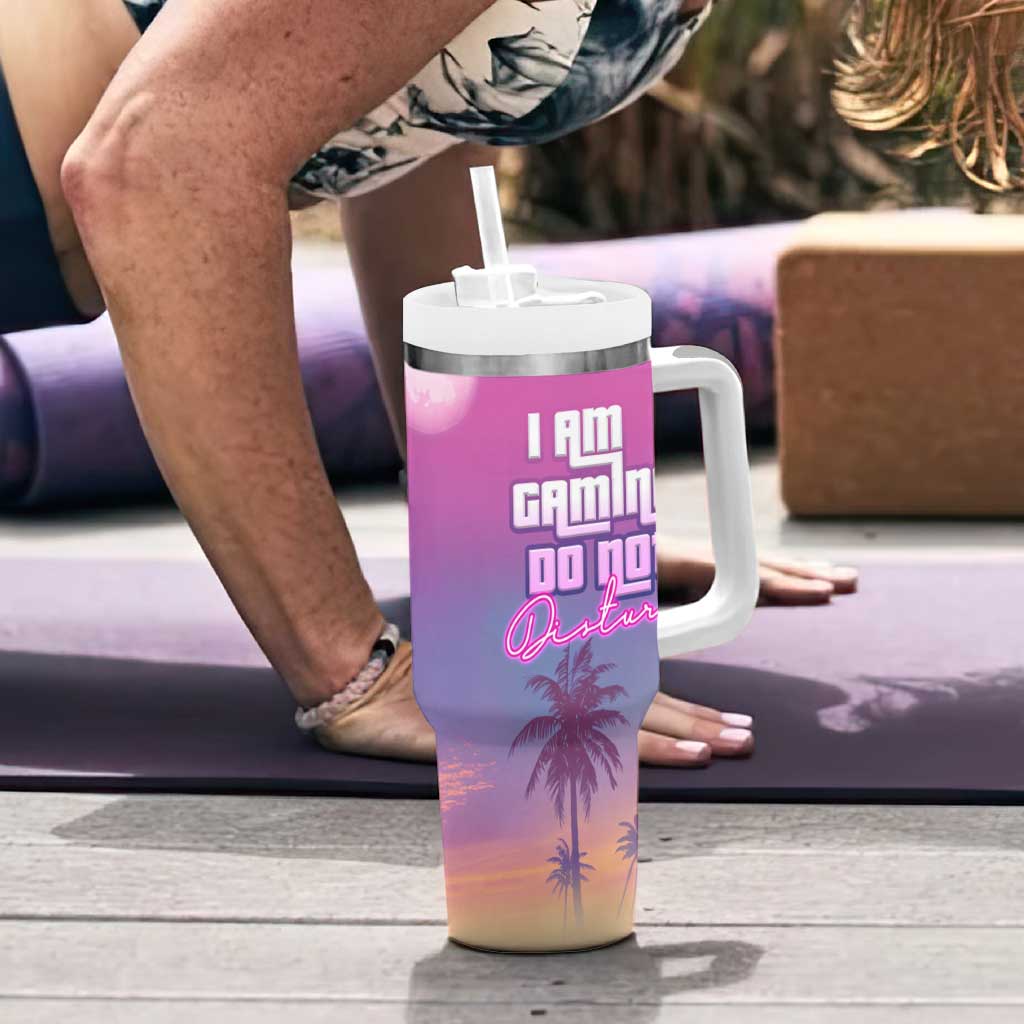 Funny Gamer Tumbler With Handle I Am Gaming Do Not Disturb Game On - Wonder Print Shop