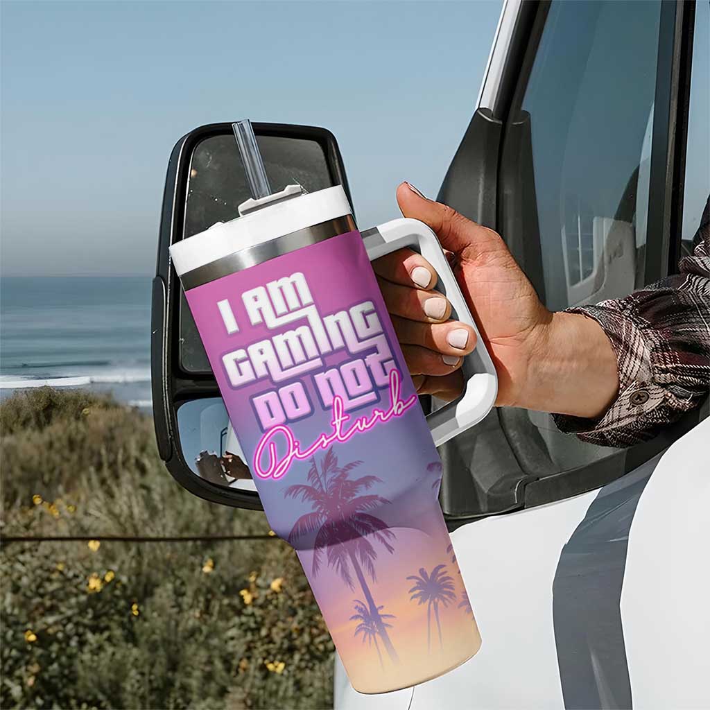 Funny Gamer Tumbler With Handle I Am Gaming Do Not Disturb Game On - Wonder Print Shop