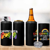 Funny LGBT Gay Gamer 4 in 1 Can Cooler Tumbler Gaymer Like A Regular Gamer But Way Gayer - Wonder Print Shop