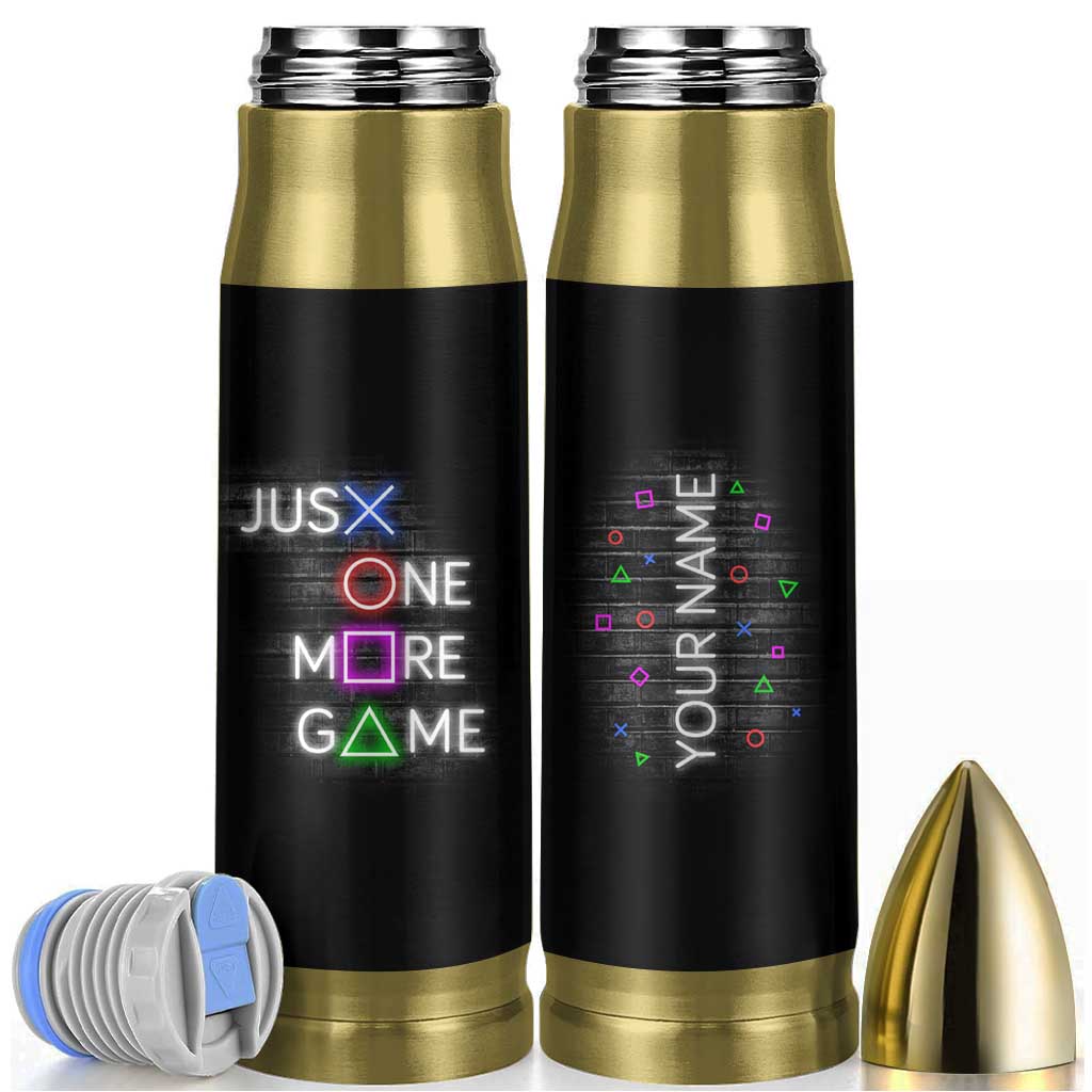Personalized Gamer Bullet Tumbler Custom Name Just One More Game Gaming