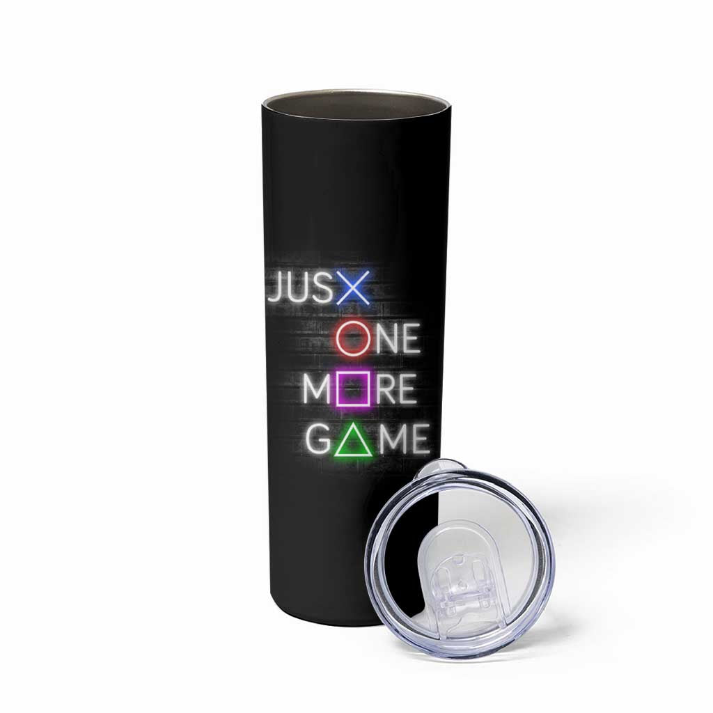 Personalized Gamer Skinny Tumbler Custom Name Just One More Game Gaming - Wonder Print Shop
