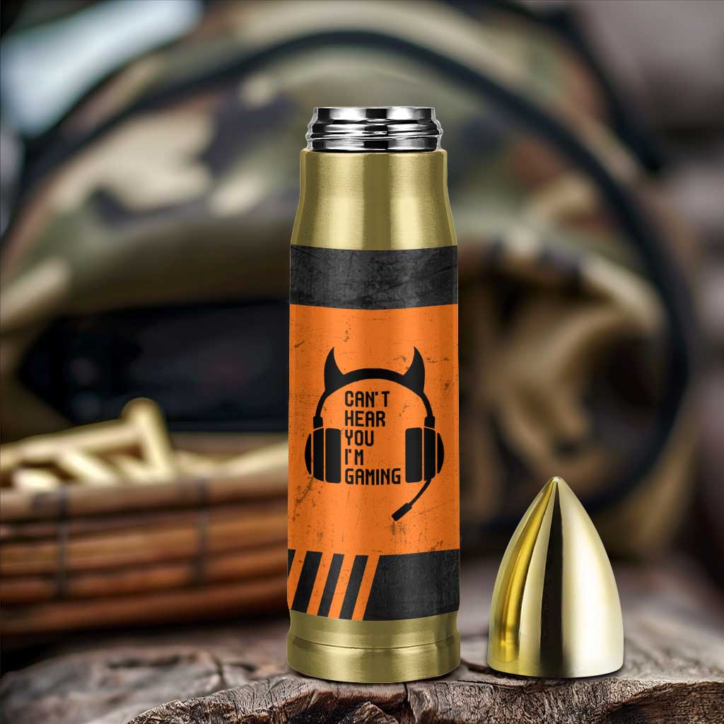 Personalized Gamer Bullet Tumbler Custom Name Can't Hear You I'm Gaming