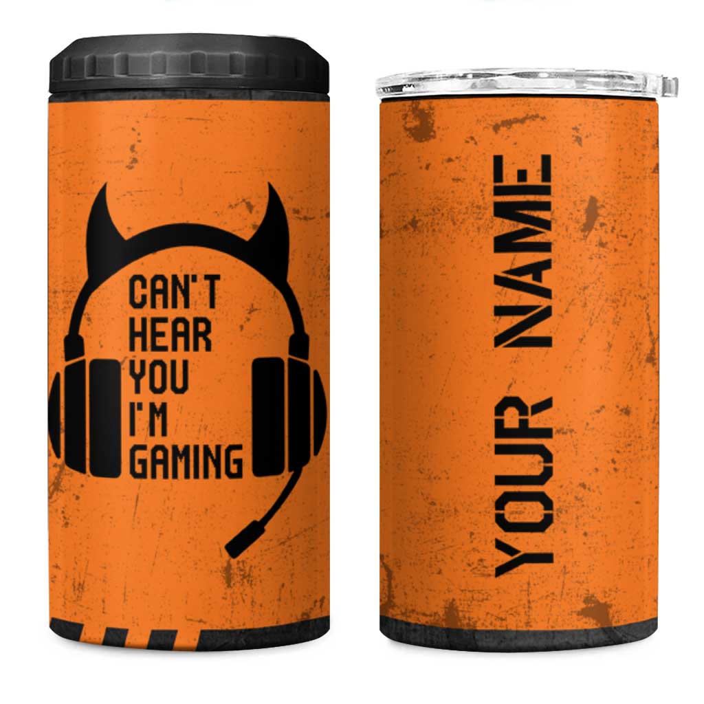 Personalized Gamer 4 in 1 Can Cooler Tumbler Custom Name Can't Hear You I'm Gaming - Wonder Print Shop