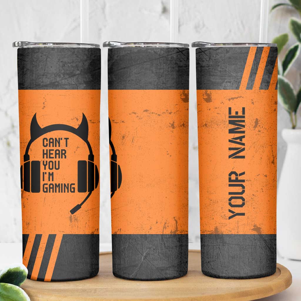 Personalized Gamer Skinny Tumbler Custom Name Can't Hear You I'm Gaming - Wonder Print Shop