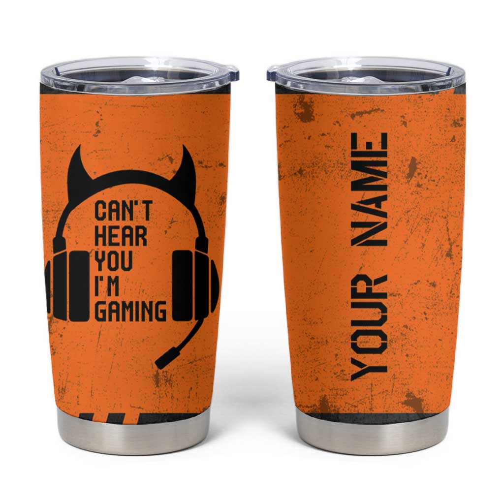 Personalized Gamer Tumbler Cup Custom Name Can't Hear You I'm Gaming - Wonder Print Shop