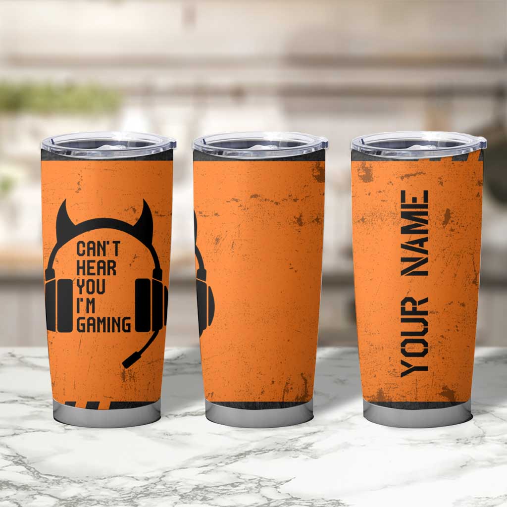 Personalized Gamer Tumbler Cup Custom Name Can't Hear You I'm Gaming - Wonder Print Shop