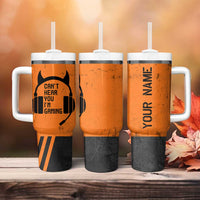 Personalized Gamer Tumbler With Handle Custom Name Can't Hear You I'm Gaming - Wonder Print Shop