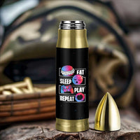 Personalized Gamer Bullet Tumbler Custom Name Eat Sleep Gaming Repeat