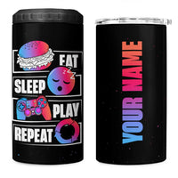 Personalized Gamer 4 in 1 Can Cooler Tumbler Custom Name Eat Sleep Gaming Repeat - Wonder Print Shop