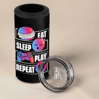 Personalized Gamer 4 in 1 Can Cooler Tumbler Custom Name Eat Sleep Gaming Repeat - Wonder Print Shop