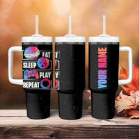 Personalized Gamer Tumbler With Handle Custom Name Eat Sleep Gaming Repeat - Wonder Print Shop