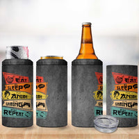 Funny Gamer Anime Lover 4 in 1 Can Cooler Tumbler Eat Sleep Anime Gaming Repeat - Wonder Print Shop