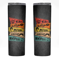 Funny Gamer Anime Lover Skinny Tumbler Eat Sleep Anime Gaming Repeat - Wonder Print Shop