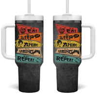 Funny Gamer Anime Lover Tumbler With Handle Eat Sleep Anime Gaming Repeat - Wonder Print Shop
