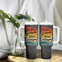 Funny Gamer Anime Lover Tumbler With Handle Eat Sleep Anime Gaming Repeat - Wonder Print Shop