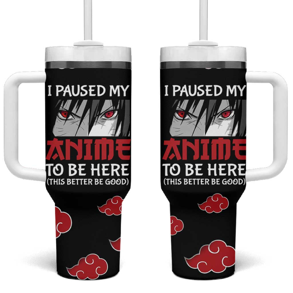 Gift For Anime Lover Tumbler With Handle I Paused My Anime To Be Here - Wonder Print Shop