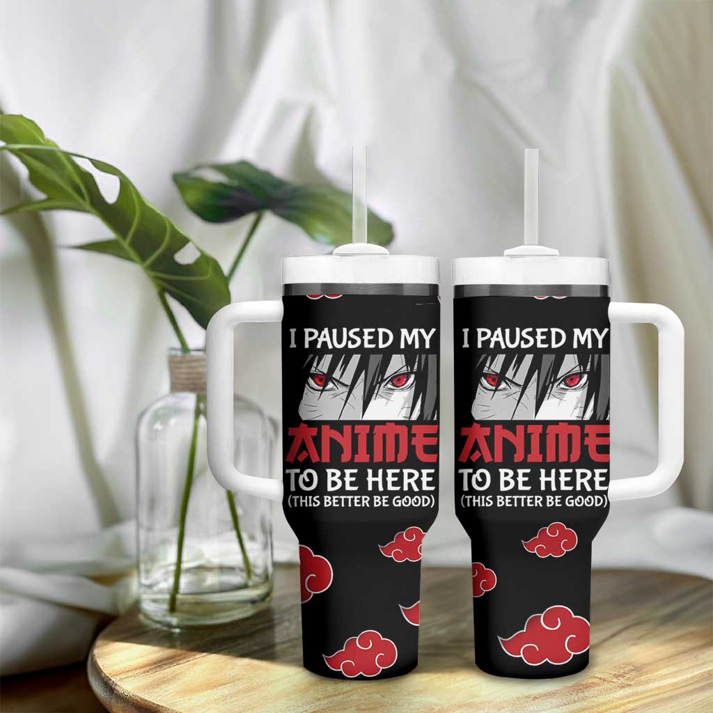 Gift For Anime Lover Tumbler With Handle I Paused My Anime To Be Here - Wonder Print Shop