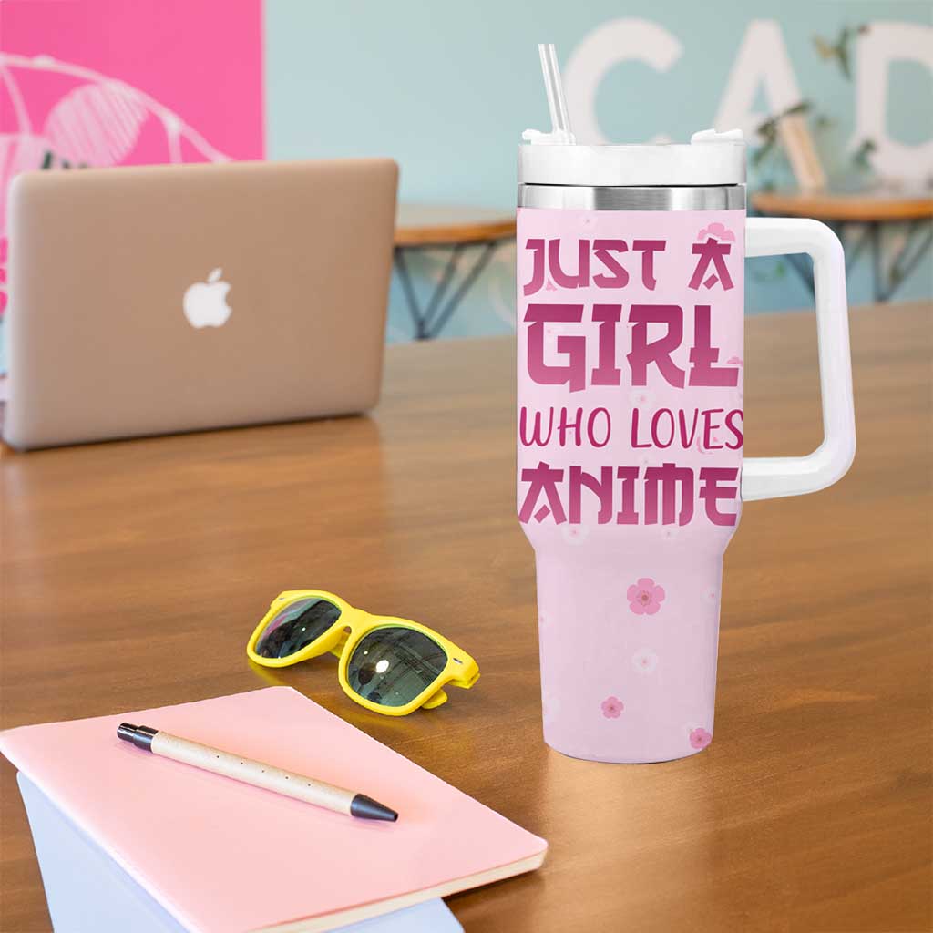 Anime Lover Gifts for Girls Tumbler With Handle Just A Girl Who Loves Anime - Wonder Print Shop