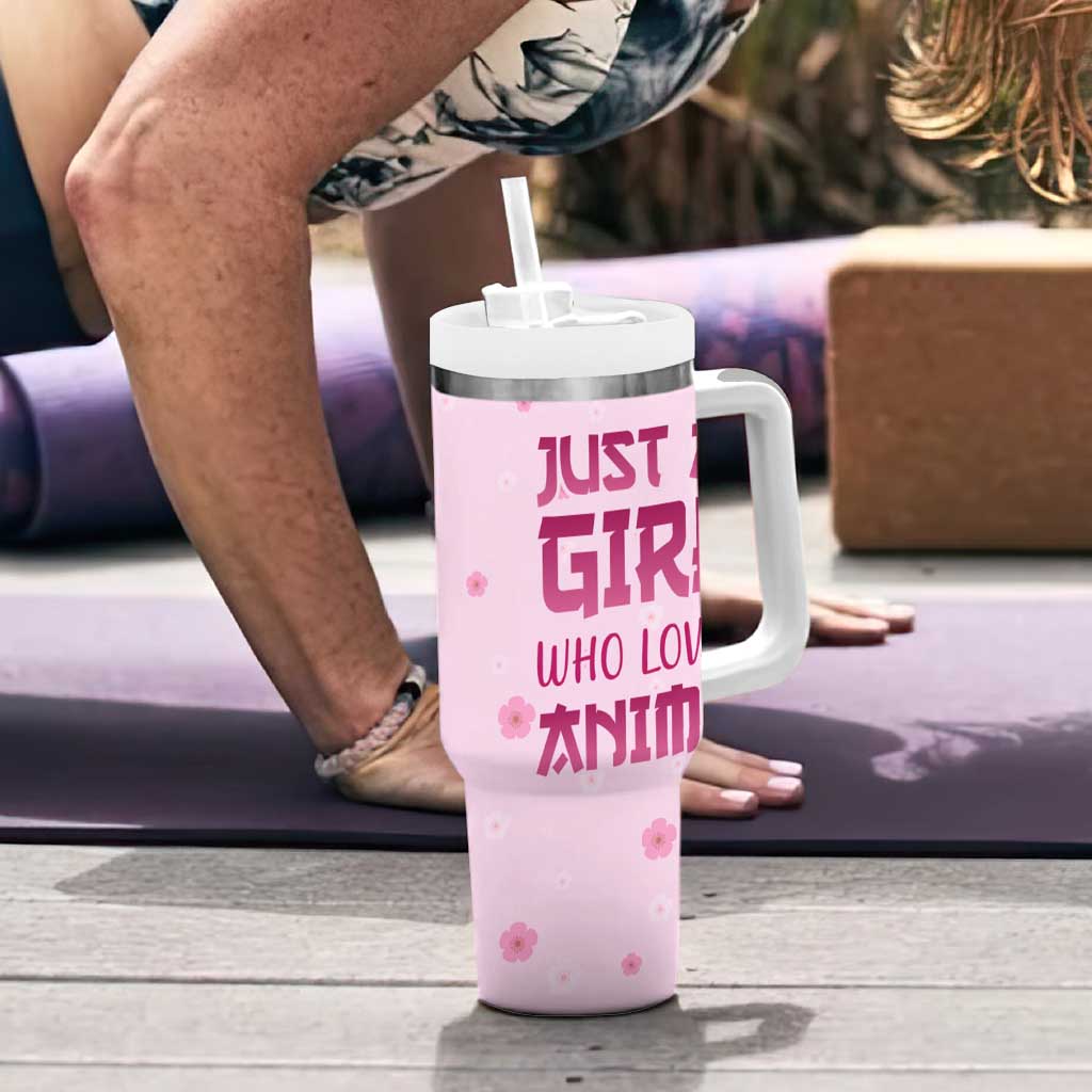 Anime Lover Gifts for Girls Tumbler With Handle Just A Girl Who Loves Anime - Wonder Print Shop