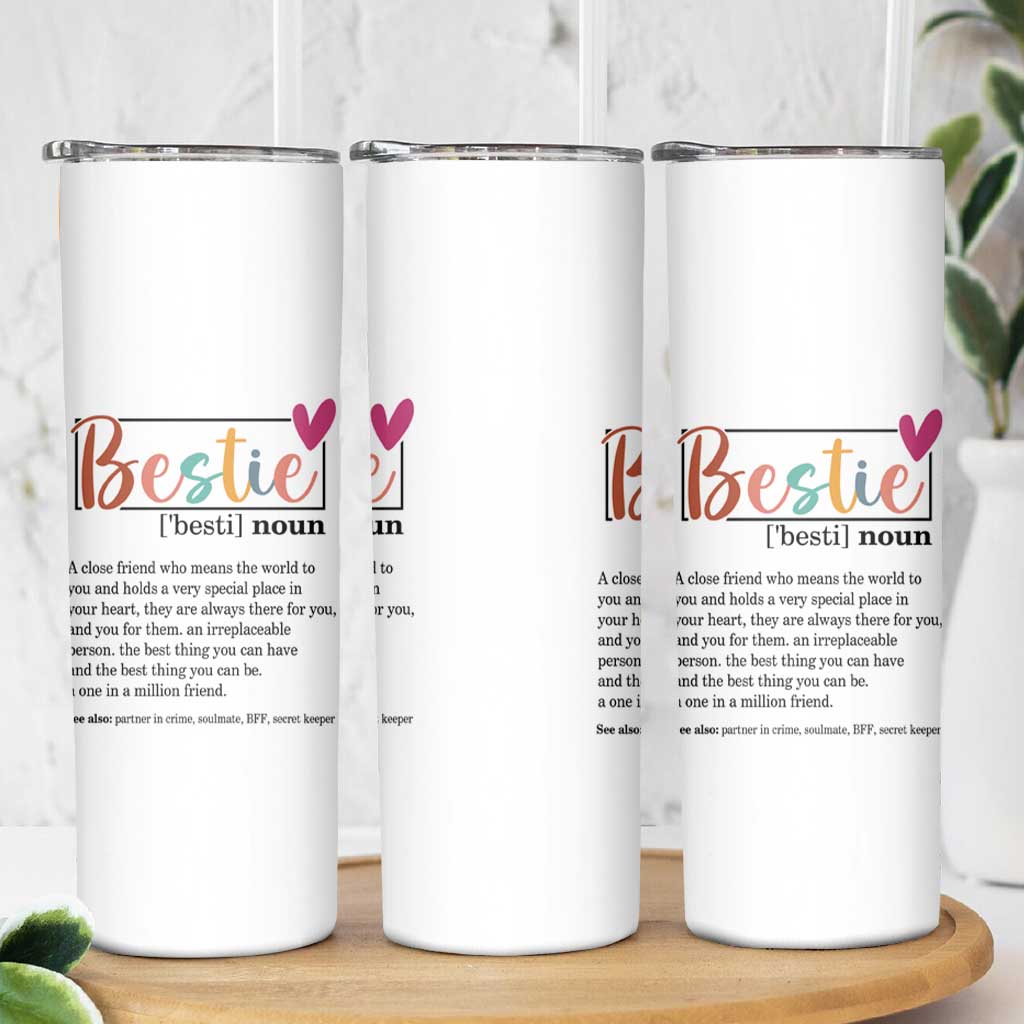 Gifts for Best Friends Skinny Tumbler Bestie Definition - Wonder Print Shop