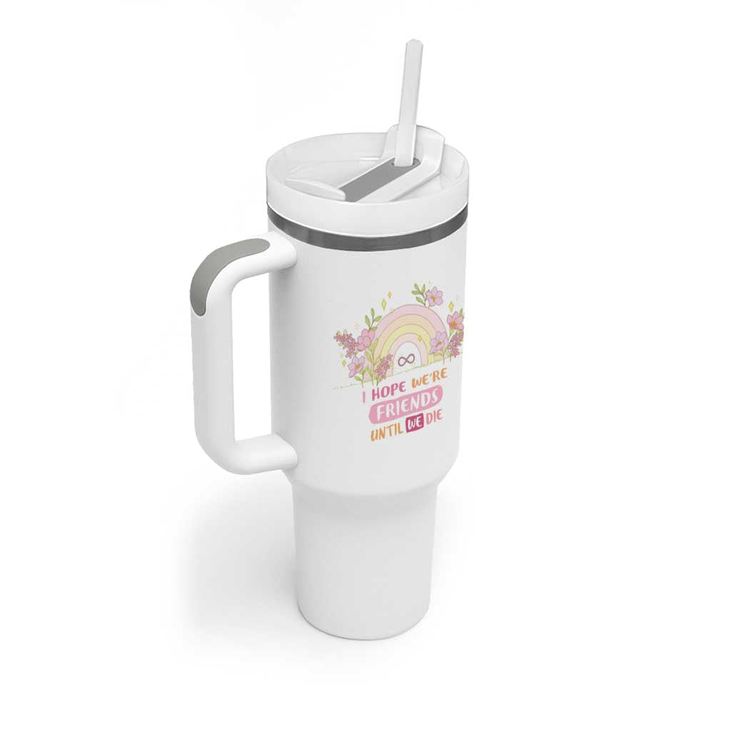 Funny Gifts for Friends Tumbler With Handle I Hope We're Friends Until We Die Ghost Friends - Wonder Print Shop