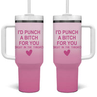 Funny Gifts for Friends Tumbler With Handle I'd Punch A Bitch For You - Wonder Print Shop