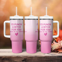Funny Gifts for Friends Tumbler With Handle I'd Punch A Bitch For You - Wonder Print Shop