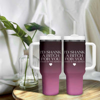 Funny Gifts for Friends Tumbler With Handle I'd Shank A Bitch For You - Wonder Print Shop