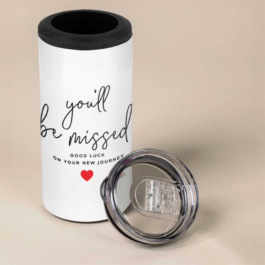 Farewell Gift for Coworker 4 in 1 Can Cooler Tumbler You'll Be Mised Good Luck - Wonder Print Shop