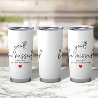 Farewell Gift for Coworker Tumbler Cup You'll Be Mised Good Luck - Wonder Print Shop