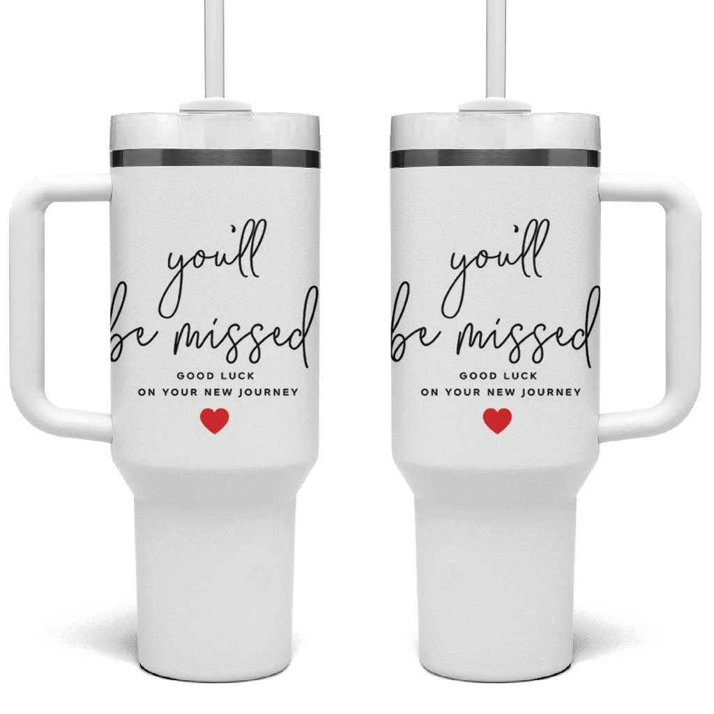 Farewell Gift for Coworker Tumbler With Handle You'll Be Mised Good Luck - Wonder Print Shop