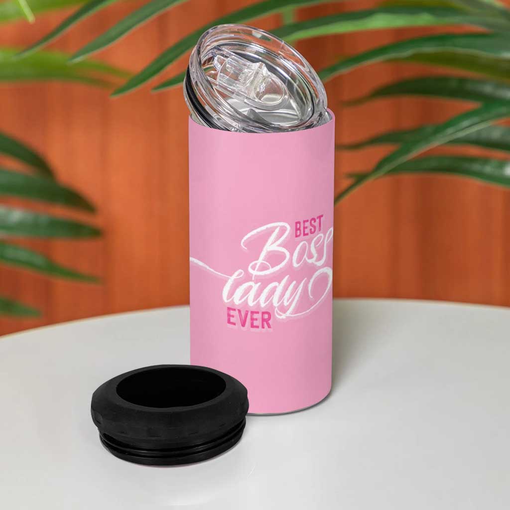 Gifts for Female Boss 4 in 1 Can Cooler Tumbler Best Boss Lady Ever - Wonder Print Shop