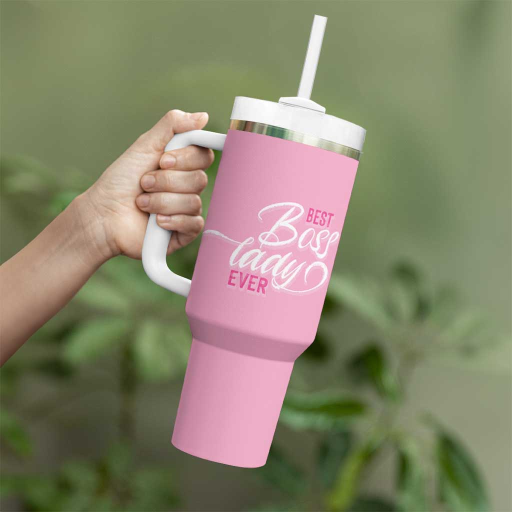 Gifts for Female Boss Tumbler With Handle Best Boss Lady Ever - Wonder Print Shop
