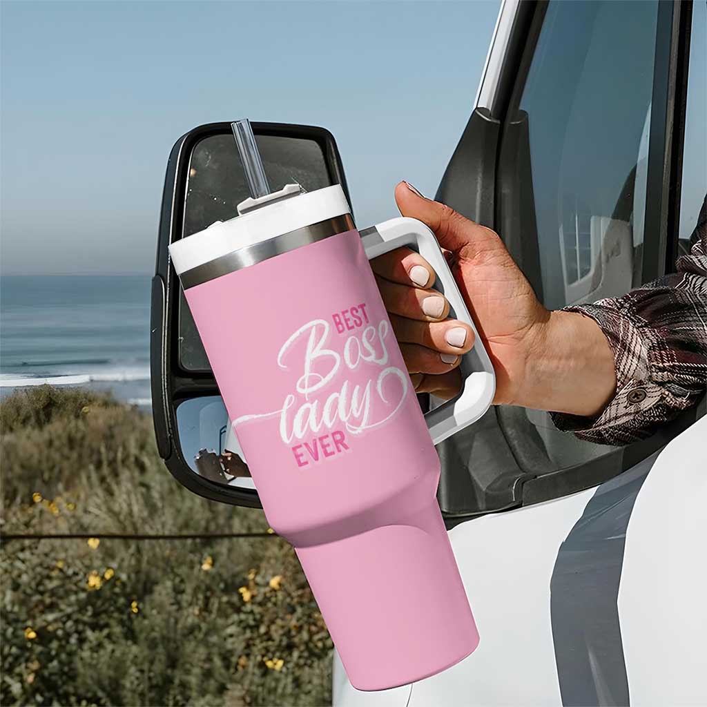 Gifts for Female Boss Tumbler With Handle Best Boss Lady Ever - Wonder Print Shop