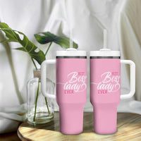 Gifts for Female Boss Tumbler With Handle Best Boss Lady Ever - Wonder Print Shop