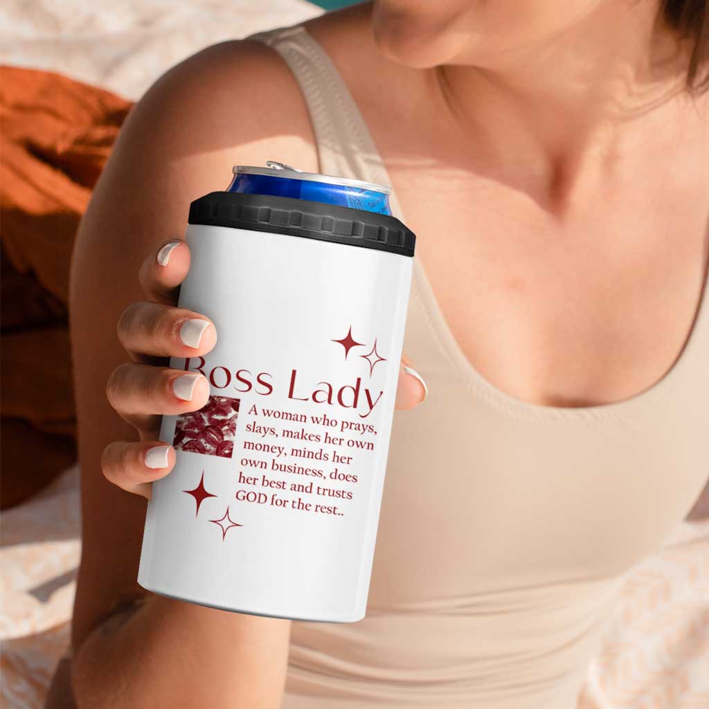 Best Boss Gifts for Women 4 in 1 Can Cooler Tumbler Boss Lady Definition Motivates Empowers Inspires - Wonder Print Shop