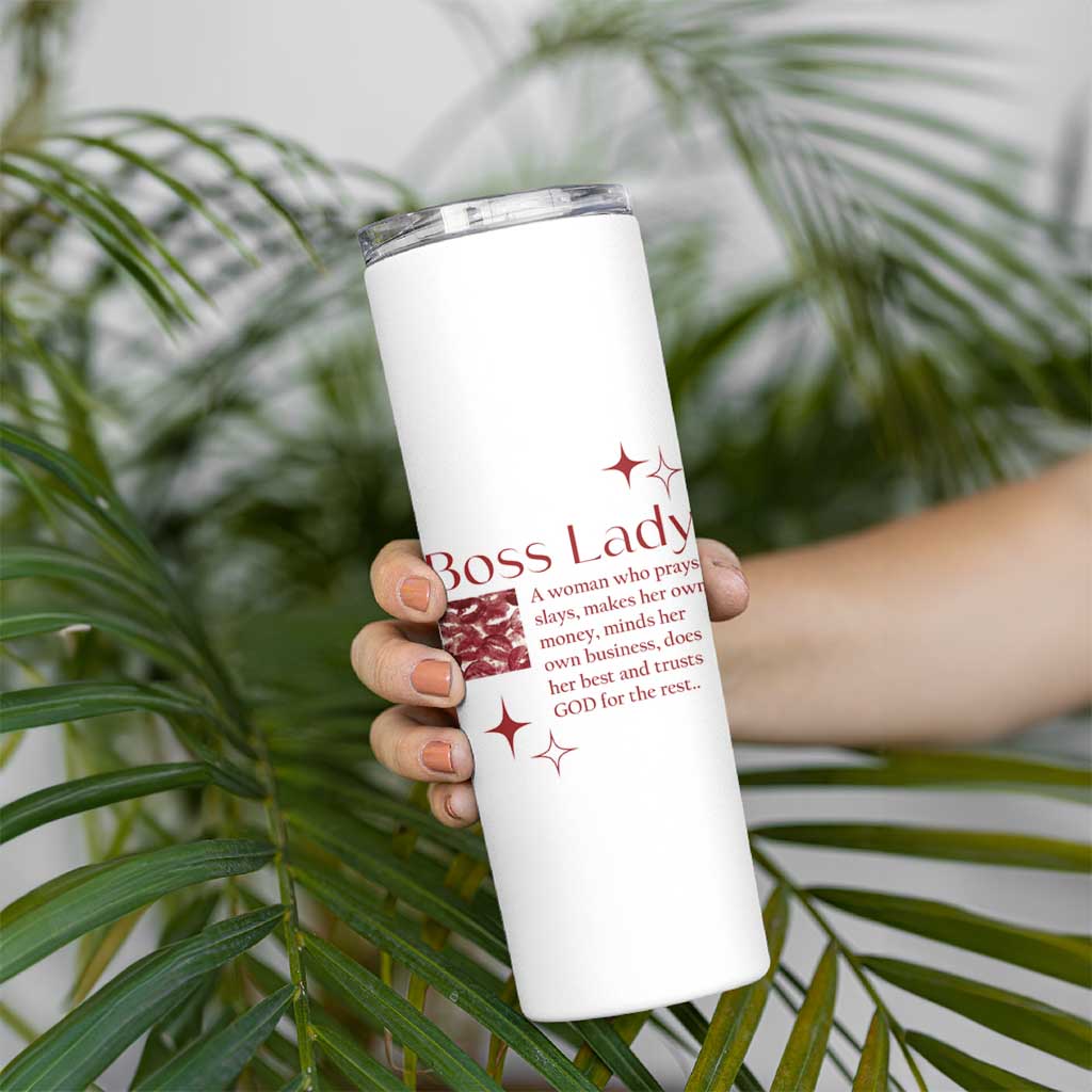 Best Boss Gifts for Women Skinny Tumbler Boss Lady Definition Motivates Empowers Inspires - Wonder Print Shop