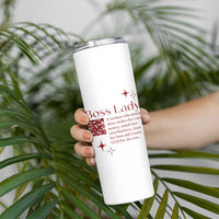 Best Boss Gifts for Women Skinny Tumbler Boss Lady Definition Motivates Empowers Inspires - Wonder Print Shop