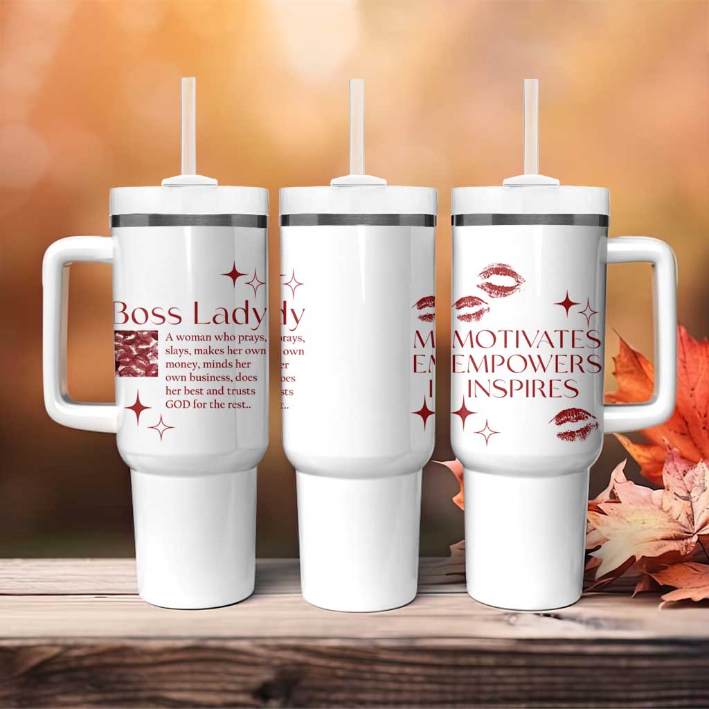 Best Boss Gifts for Women Tumbler With Handle Boss Lady Definition Motivates Empowers Inspires - Wonder Print Shop
