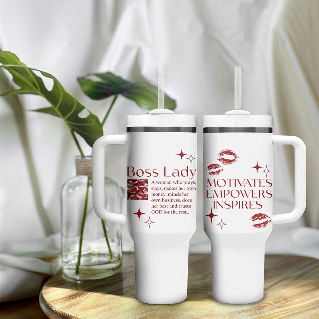 Best Boss Gifts for Women Tumbler With Handle Boss Lady Definition Motivates Empowers Inspires - Wonder Print Shop