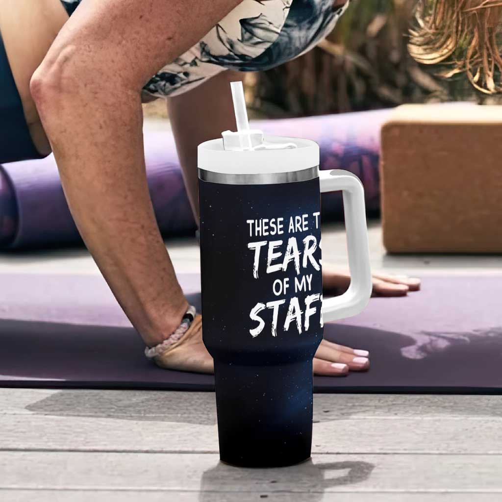Funny Boss Tumbler With Handle These Are The Tears Of My Staff - Wonder Print Shop