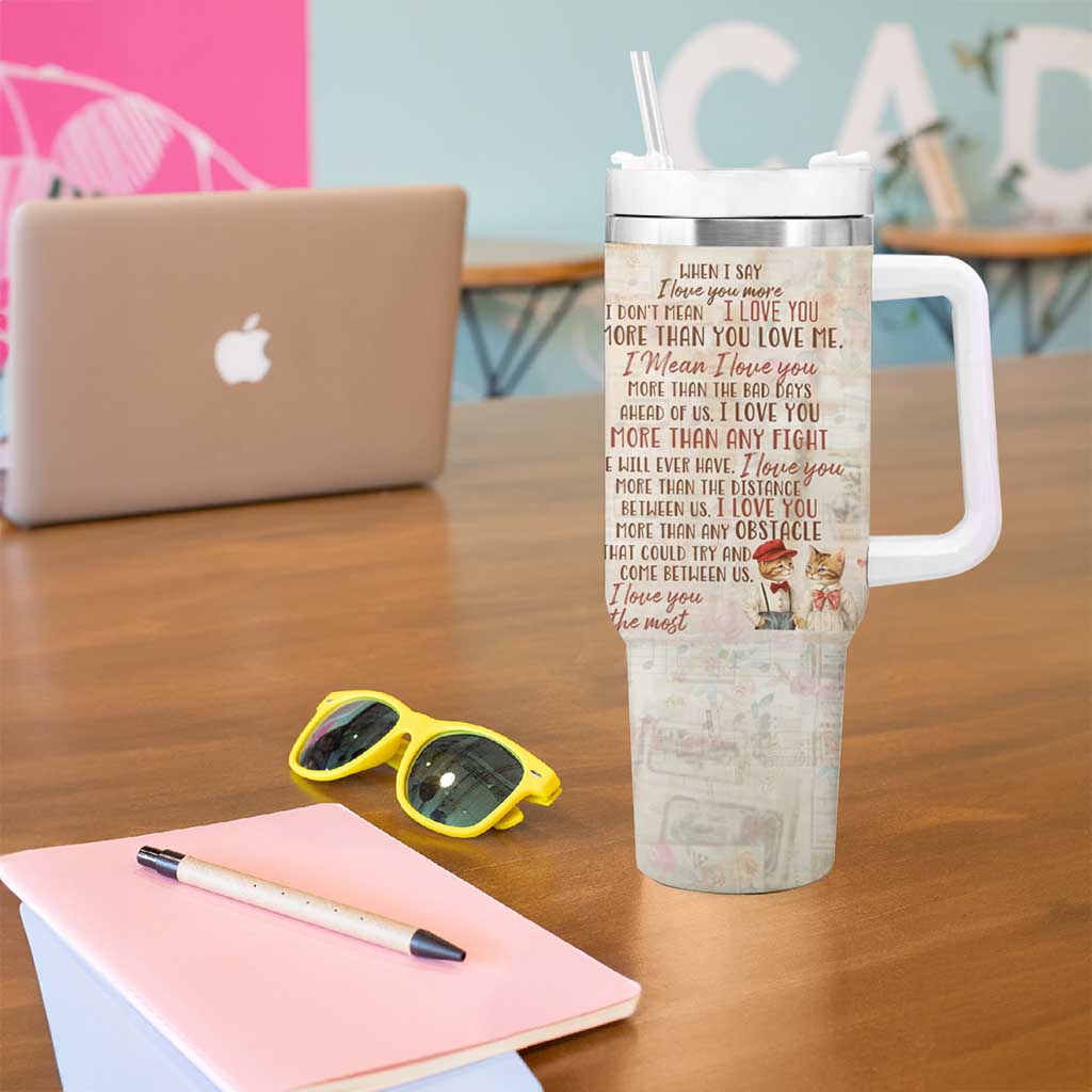 Cute Couple Tumbler With Handle You And Me We Got This Vintage Cats